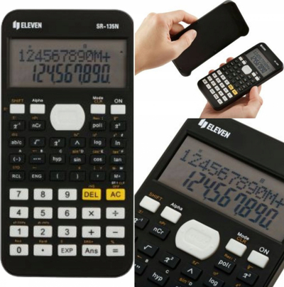 Kalkulator shkencor Deli E1711, ekran LCD, me diell dhe bateri, i zi