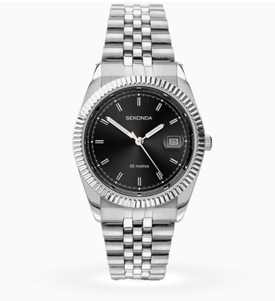 Orë dore Sekonda 1691, çelik inox, cadran i zi