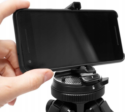 Mbajtëse telefoni Peak Design Travel Tripod, universale, e vogël në përmasa, e zezë
