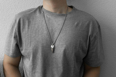 Qafore për meshkuj AZE Jewels, e argjendtë/hirtë