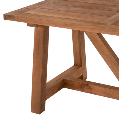 Tavolinë ngrënieje HM7922, dru teak i ricikluar, 200x100x75 cm, ngjyrë natyrale