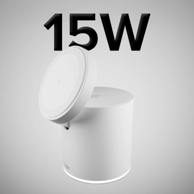 Bazë karikimi magnetike SBS TEWIRMAGFOLD2IN1, wireless 2n1, 15W, e bardhë