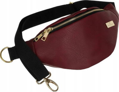 Çantë beli Peterson, lëkurë eko, 2 xhepa me zinxhir, bordo