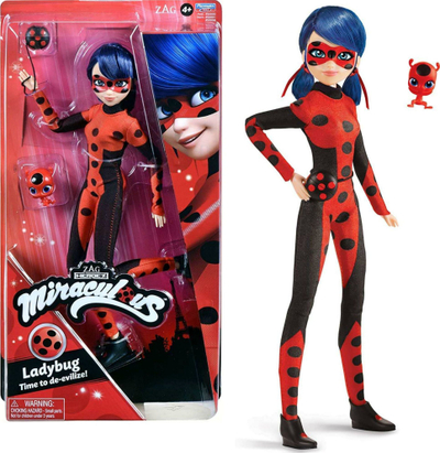 Kukull Miraculous Ladybug Time to De-evilize, me figurë shoqëruese, e kuqe me të zezë