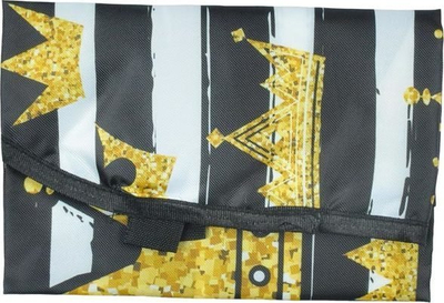Përparëse për kalamaj MFP Crown, për pikturim, me kurora, e zezë e bardhë me të artë