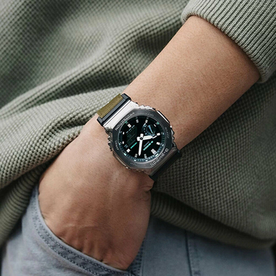 Orë për meshkuj Casio G-Shock Classic GM-2100CB-3AER (619), e gjelbër/hirtë
