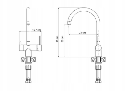 Кујнска чешма Karen Three-way Pure Carbon, 3 патишта, за обична и филтрирана вода, сребрена