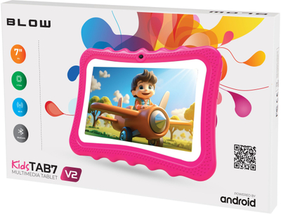 Tablet për kalamaj KidsTAB7 V2, 7", 4GB 32GB, me këllëf roz