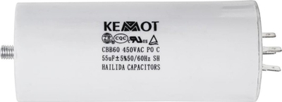 Kapacitor nisjeje motori Rebel Power CBB60, 35uF, 450V AC, i bardhë