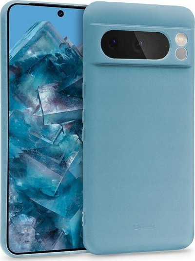 Maskë Crong Color Cover për Google Pixel 8 Pro, silikoni, rron me karikim wireless, blu