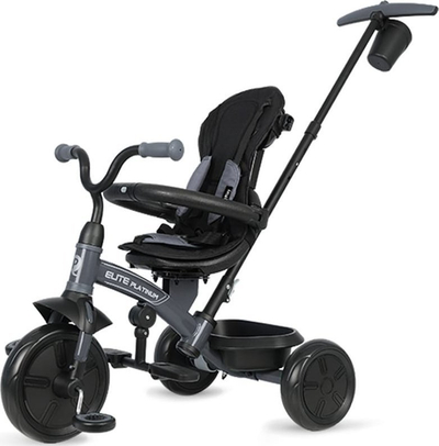 Tricikel për kalamaj Qplay Elite Platinum, rrotullim 360°, për 10-72 muaj, gri