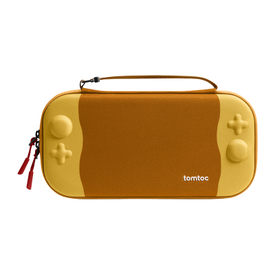 Këllëf për konzolë Tomtoc Slim për Nintendo Switch 2, guaskë e fortë, 12 slote lojërash, mango