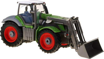 Lodër traktor me telekomandë RC Agrimotor, shkallë 1:28, me rimorkio, jeshil me të kuqe