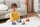Set lodrash druri Viga Toys Wooden Cars, 4 makina druri, me ngjyra të ndryshme