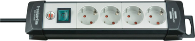 Shirit elektrik Brennenstuhl Premium Line, me 4 priza, 5 m, bardh e zi