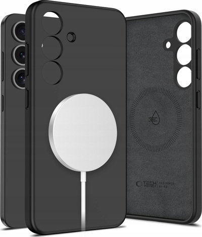 Kapak telefoni Tech-Protect Liquid Silicone MagSafe, për Samsung Galaxy S25 Plus, i zi