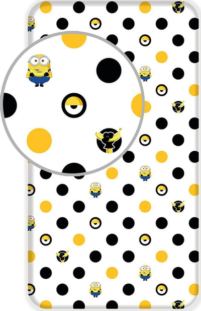 Çarçaf fëmijësh Despicable Me Minions Single Fitted, 100% pambuk, shtrat tek, shumëngjyrësh