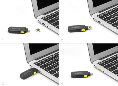 Set bllokues USB Delock, për port USB Type A, 4 copë, i zi