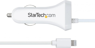 Karikues makine StarTech.com, Lightning 1m, 12W, 2 porta USB, i bardhë