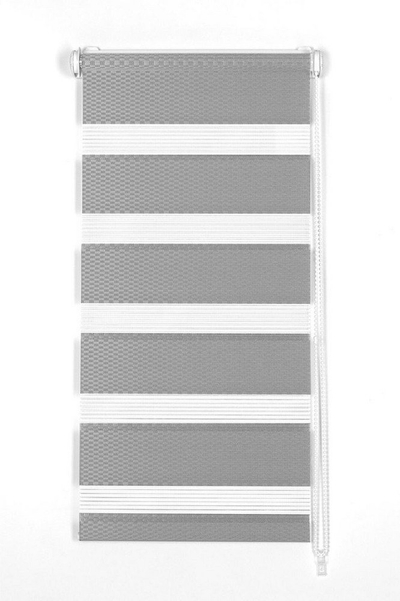 Roletë dritareje Domoletti Roller D&N Rattan, 80x170 cm, efekt day night, gri