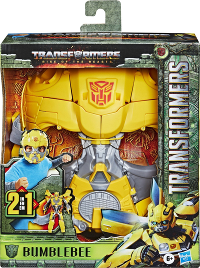 Maskë lojrash Hasbro Transformers Bumblebee, 2 në 1, për kalamaj 6+, e verdhë