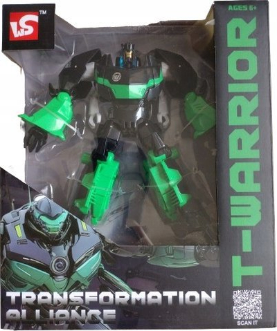 Lodër robot që transformohet 20cm, model 0523, jeshil me të zi