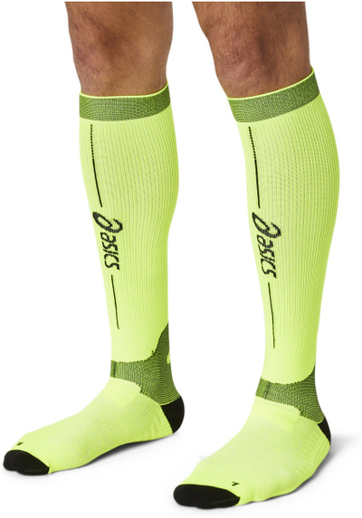 Çorape kompresioni Asics Performance, deri nën gju, sportive, të verdha fluoreshente