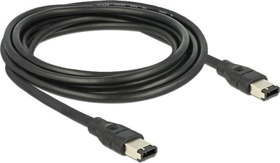 Kabllo FireWire 400 Delock 82575, 3m, 6 pin në 6 pin, e zezë