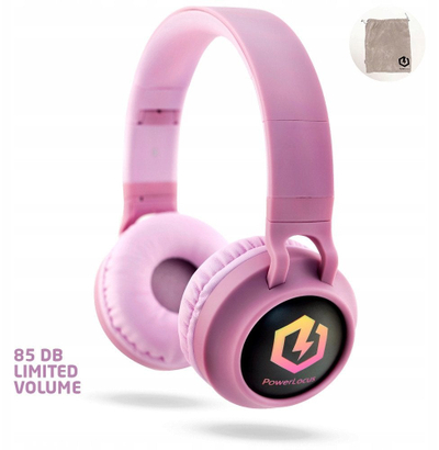 Безжични слушалки за деца PowerLocus Buddy Kids, Bluetooth, ограничување на јачина на звук 85 dB, розова