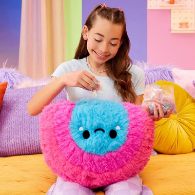Lodër pelushi Fluffie Stuffiez Pillow Fight Rainbow, super e butë, me ndërveprim, shumëngjyrëshe