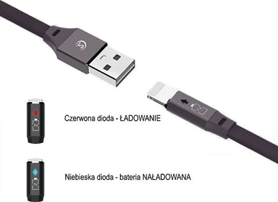 Kabllo USB Lightning Somostel, me najlon, 1 m, i zi