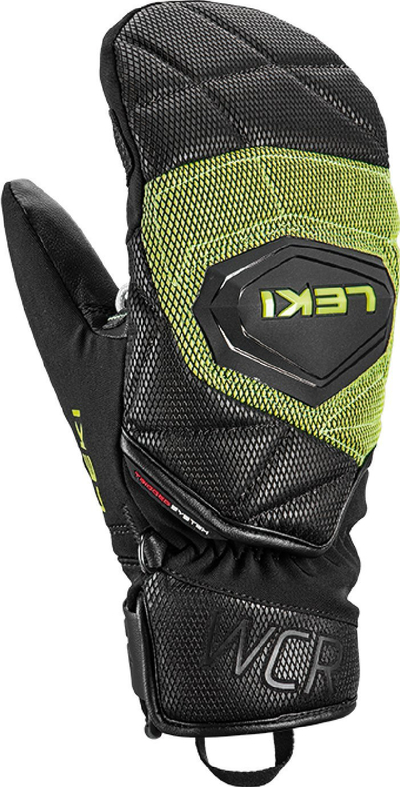 Doreza ski për fëmijë LEKI WCR Coach 3D Junior Mitt, Softshell, izolim Thinsulate, e zezë jeshile