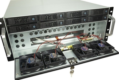 Kuti serveri rack Inter-Tech 4U-4708, 4U, 8 slote hot-swap, e zezë