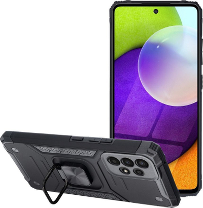 Kllëf telefoni Samsung Galaxy A53 5G, A536, mbrojtës, me unazë, i zi