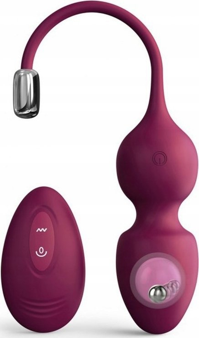 Toptha Kegel Dorcel Love Balls Plum, përforcim i muskujve të pelvisit, ngjyrë lejla e errët