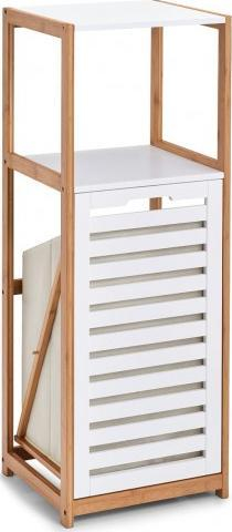 Kosh rrobash Zeller Stand, bambus MDF, i bardhë