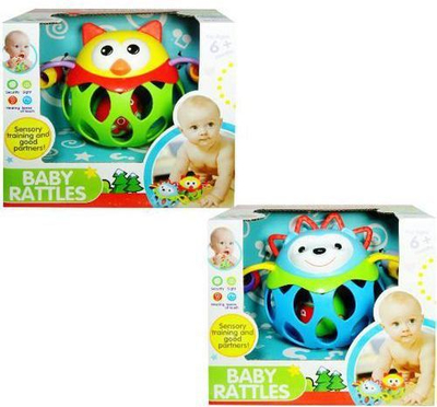 Lodër gringëlluese për bebe Baby Rattles, plastike dhe gome, mbi 6 muajsh, shumëngjyrëshe