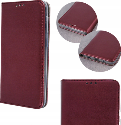 Këllëf‑portofol Magneto për Xiaomi Redmi A1 A2, me magnet, me këmbesë, ngjyrë burgundy
