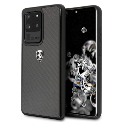 Mbrojtëse telefoni Ferrari Carbon Heritage FEHCAHCS69BK, për Samsung Galaxy S20 Ultra, fibër karboni, e zezë