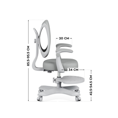 Karrige ergonomike zyre Mark Adler Junior 4.6, rrotulluese, me rrjetë, gri