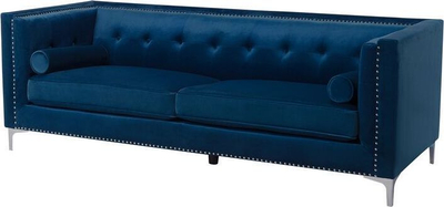 Divan 3 ulëse Beliani Avaldsenes, kadife, ngjyrë blu navy