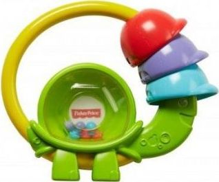 Lodër për bebe Fisher Price Turtle Clacker, e lehtë për t’u kap me dorë, pa BPA, me shumë ngjyra