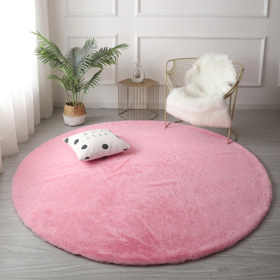 Tapet rrumbullak Strado Round Rug Rabbit, 120x120 cm, rozë SakuraPink