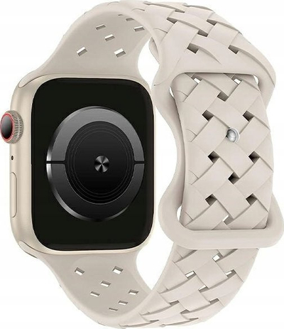 Rrip dore Beline për Apple Watch, silikon i endur, 42/44/45/49mm, bezhë starlight
