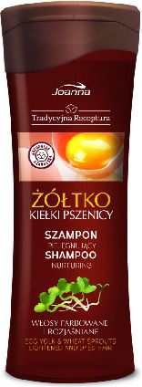 Shampo flokësh Joanna Traditional me të verdhë veze dhe filiza, për flokë të lyer dhe të çngjyrosur, 300 ml