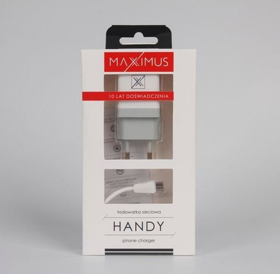 Karikues rrjeti Maxximus Handy, 5W 1A, micro USB, i bardhë