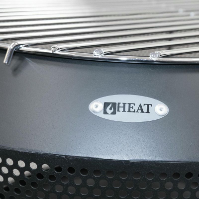 Vatër zjarri për kopsht Heat Drum FP.006, 54 cm, me gril, e zezë
