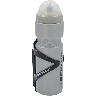 Shishe uji për biçikletë Dunlop, 750 ml, me mbajtëse, argjendtë e zezë