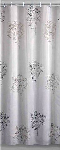 Perde dushi Gedy PARFUME TTE 1322 2430, 240x200 cm, e bardhë dhe e zezë
