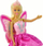 Kukull zanë Anlily Flower Fairy Leantoys, trup që lëviz, krahë rozë, fustan rozë